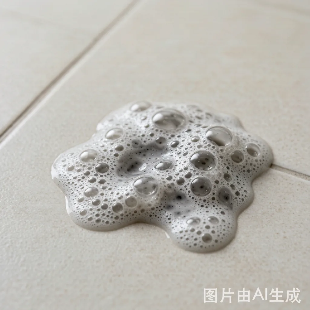 灰白色泡沫状呕吐物