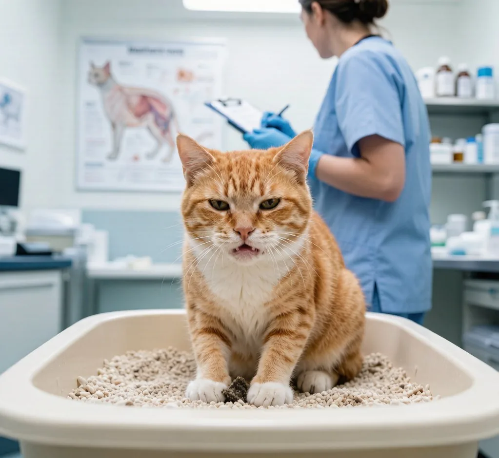 猫咪排尿困难蹲砂盆痛苦