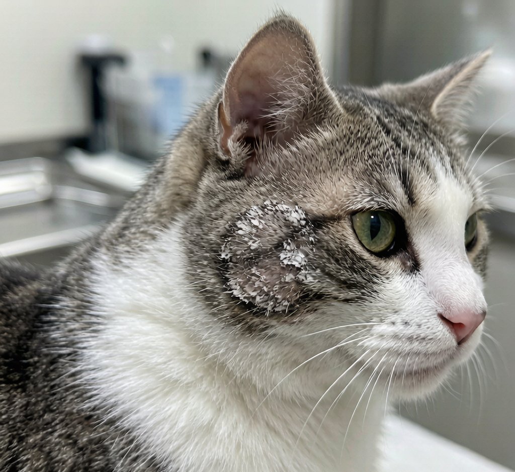 猫癣—圆形脱毛斑灰白鳞屑