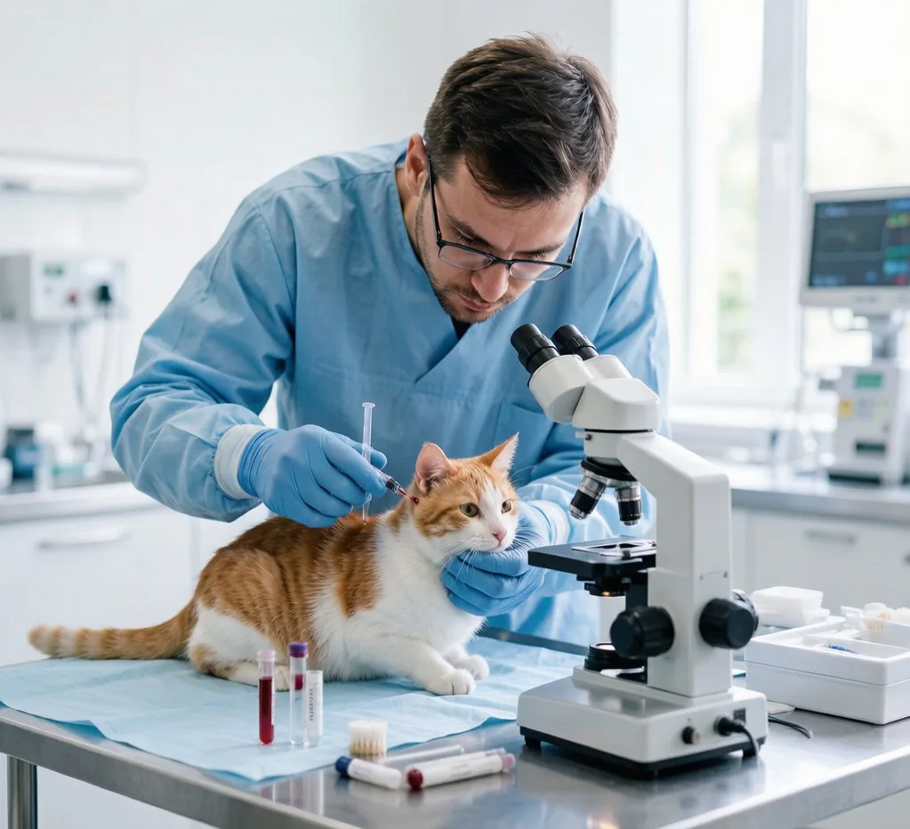 猫瘟诊断—血检和显微镜检查